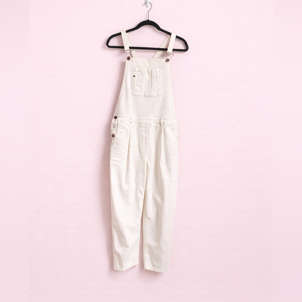 Women's Cream Denim Overalls